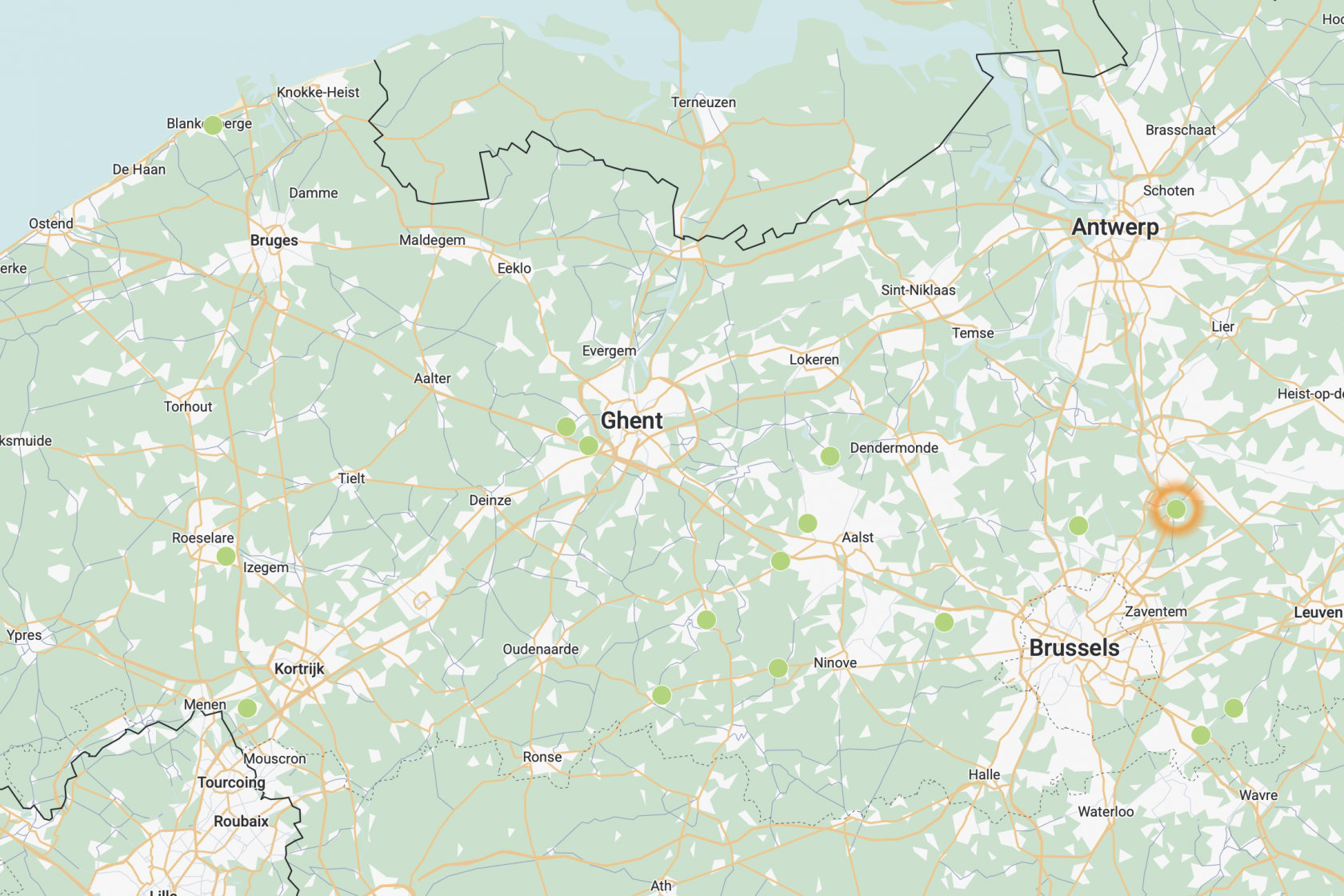 Kaartje met ploegen reeksindeling 2025-2026